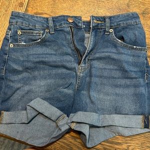 Jean shorts, size 7, fake blue, like new